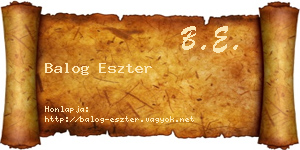 Balog Eszter névjegykártya